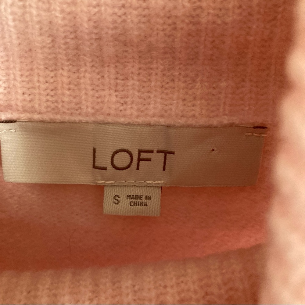 LOFT Pink & Hot Pink Striped Turtleneck Sweater - Picture 6 of 12